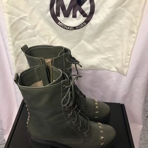 Michael Kors green combat boots